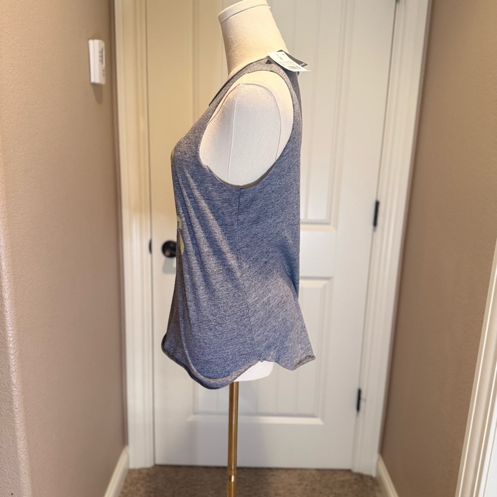 Gray Tank Top with Yellow Text - Picture 2 of 4